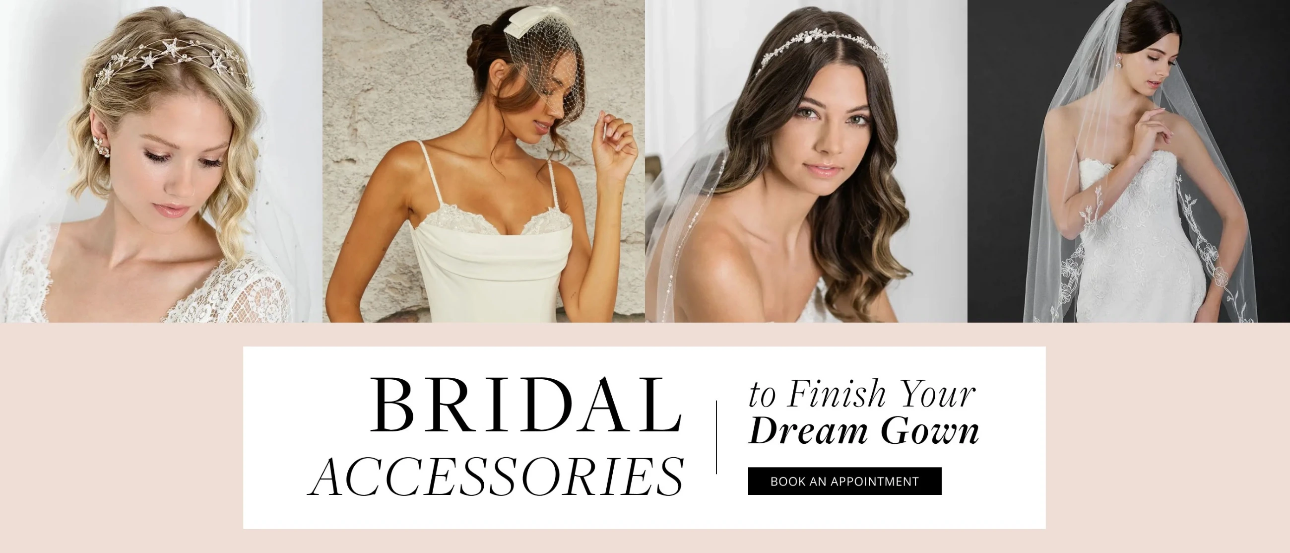 Models wearing Bridal Accessories, desktop banner